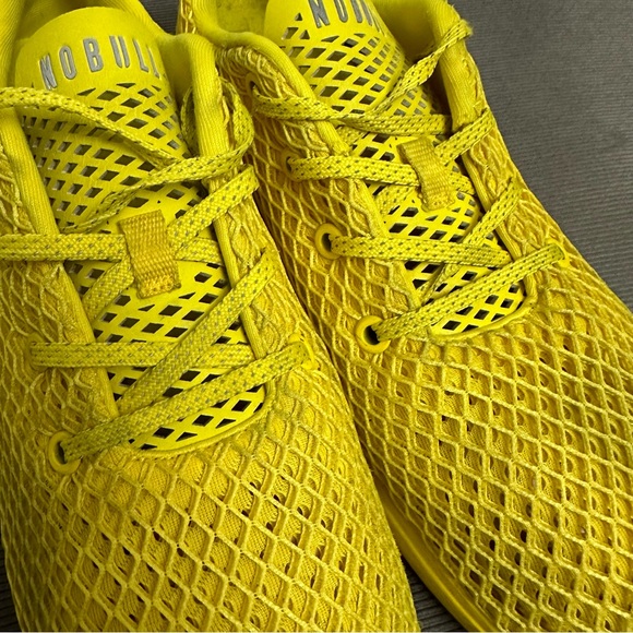 NOBULL Diamond Mesh Runner Shoes Lemon Drop Yellow Mens 10.5 Womens 12 Not Neon - Picture 6 of 13
